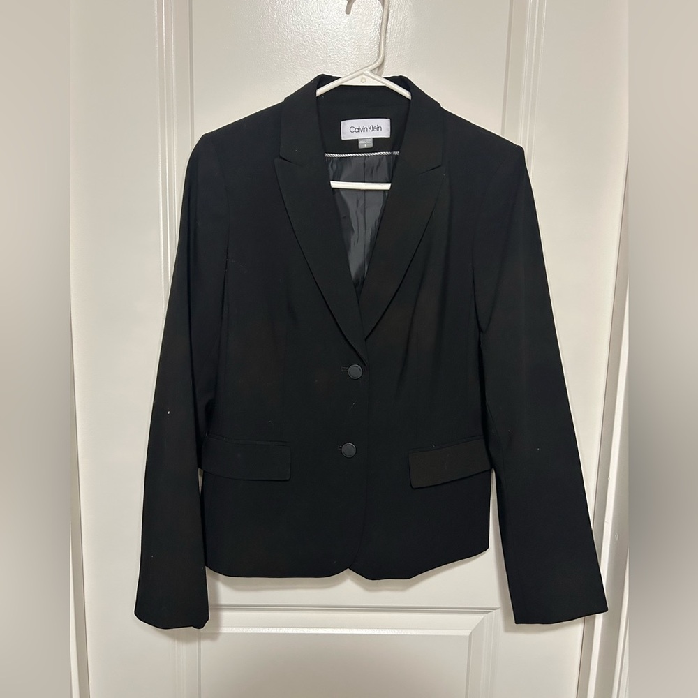 Calvin Klein Double Button Black Blazer in Size 8